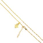 Colar Banhado a Ouro 18 Torcida Cabelinho De Anjo Com Adaptação Com Pingente Mão de Alah e Pedra Cravejada