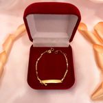 Pulseira Infantil Ouro 18K - Plaquinha Figa