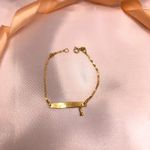 Pulseira Infantil Ouro 18K - Plaquinha Figa