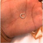 Pircing em Prata - Modelo de Coração Cravejado Daith 