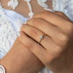 Anel Noivado Ouro18k - Flor Zirconia