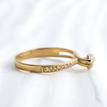 Anel Noivado Ouro18k - Flor Zirconia