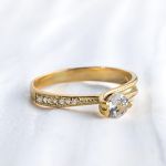 Anel Noivado Ouro18k - Flor Zirconia