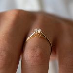 Anel Noivado Ouro18k - Lavínia Zircônia