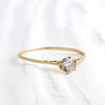Anel Noivado Ouro18k - Lavínia Zircônia