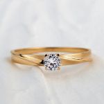Anel Noivado Ouro18k - Liz Zircônia