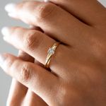 Anel Noivado Ouro18k - Liz Zircônia