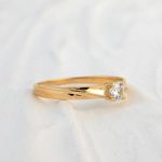 Anel Noivado Ouro18k - Liz Zircônia