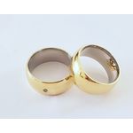 Aliança Ouro 18k 750 e Prata 950 - Modelo Jade