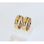 Aliança Ouro 18k 750 e Prata 950 - Modelo Agnes