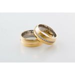 Aliança Ouro 18k 750 e Prata 950 - Modelo Alícia
