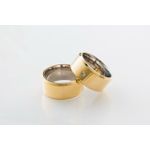 Aliança Ouro 18k 750 e Prata 950 - Modelo Rúbia