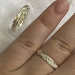 Aliança prata quadrada anatômica 3.5 mm 5 gramas trabalhada no meio