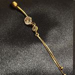 Piercing umbigo Ouro 18k com pedrinhas pinduradas 