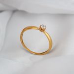 ANEL SOLITÁRIO NOIVADO OURO 18K 1,4mm 3g MODELO STEPHANIE