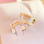 PAR ALIANÇA DE CASAMENTO OURO E PRATA - Modelo Lis