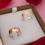 ALIANÇA OURO 18K E PRATA - MODELO MARGARET 
