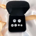 Brinco Prata Zircônia - Trio Ponto de Luz Grandes