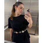CINTO CORRENTE ESTELA DOURADO COM PEDRAS TURQUESAS