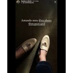 MOCASSIM MARIA ISABEL COURO OFF WHITE ABELHA BORDADA