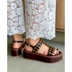 SANDÁLIA FLATFORM ARIELLA COURO MARROM