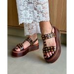 SANDÁLIA FLATFORM ARIELLA COURO MARROM