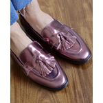 MOCASSIM PIETRA COURO METALIZADO VINHO