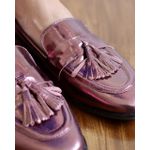 MOCASSIM PIETRA COURO METALIZADO VINHO