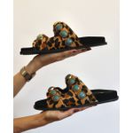 PAPETE GEÓRGIA COURO ANIMAL PRINT COM TURQUESA