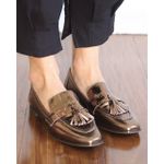 MOCASSIM PIETRA COURO METALIZADO MARROM