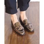 MOCASSIM PIETRA COURO METALIZADO MARROM