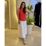 PAPETE SARAH COURO OFF WHITE E DOURADO