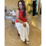 PAPETE SARAH COURO OFF WHITE E DOURADO