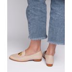 MOCASSIM MARIA ISABEL COURO OFF WHITE ABELHA BORDADA