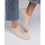 TÊNIS ETC. EM COURO OFF WHITE COM CADARÇO EM ELÁSTICO