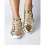 TÊNIS NINA EM COURO DOURADO