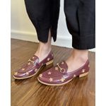 MOCASSIM TEODORA COURO CHERRY ABELHAS BORDADAS