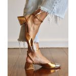 SAPATO CECÍLIA COURO BRONZE E PRATA