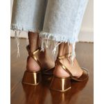 SAPATO CECÍLIA COURO BRONZE E PRATA