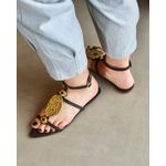 RASTEIRA LAYSA MARROM COM DOURADO