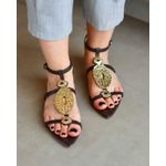RASTEIRA LAYSA MARROM COM DOURADO