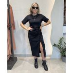 COTURNO JÚLIA EM COURO PRETO COM SOLADO TRATORADO