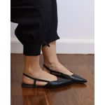 SLINGBACK PAULA PRETO TEXTURA CROCO E BICO FINO