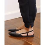 SLINGBACK PAULA PRETO TEXTURA CROCO E BICO FINO