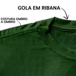 Camiseta Tradicional Lisa Gola Redonda 100% Algodão Fio 30.1 - Verde Militar