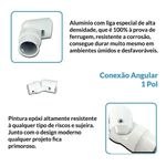 Junção Articulada Para Tubo De 1” S004 Alumínio Preto Kit 2 Un.