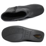 Bota Feminina Cano Baixo Anatômica em Couro Legítimo - 19365 - Preta PRETO