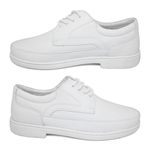 Sapato Masculino Confortável Indicado para Área da Saúde - 2828N - Branco BRANCO/BRANCO
