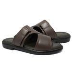 Chinelo Masculino Confortável Indicado para Joanete em Couro Legítimo - 533 - Café CAFÉ/CAFÉ