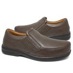 Sapato Indicado para Diabético em Couro Legítimo - 66000 - Marrom BROWN